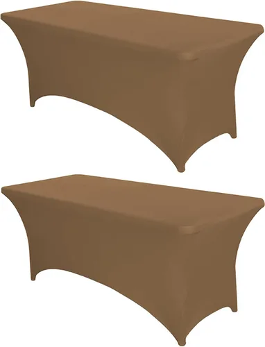 Miniatura 46 de PTC21B - Juego de 6 manteles elásticos de 6 pies, color negro, rectangular, ajustable, lavable, de elastano, para fiestas, bodas, cócteles