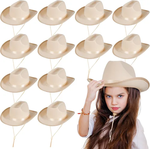 Miniatura 18 de Hercicy Sombreros de vaquero para niños pequeños, sombrero de vaquera para niños y niñas, accesorios de disfraz de bebé, suministros de fiesta