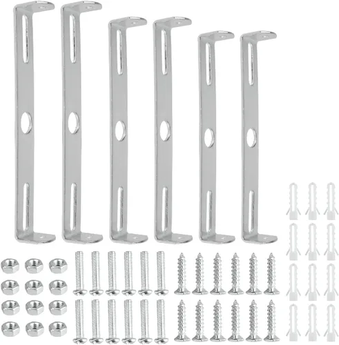 Miniatura 7 de Soporte de montaje para lámpara colgante de techo, kit de barra transversal, placa de montaje con tornillos, 4 piezas 4 juegos de plata