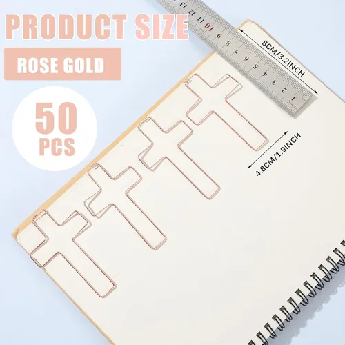 Miniatura 2 de Tenceur 50 clips grandes para papel de cruz, divertidos, lindos y divertidos, clips estacionarios, abrazaderas de papel para marcado, diario