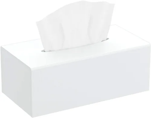 Miniatura 7 de HIIMIEI Funda para caja de pañuelos, soporte de pañuelos acrílico dispensador de servilletas para decoración de escritorio de hogar oficina Negro