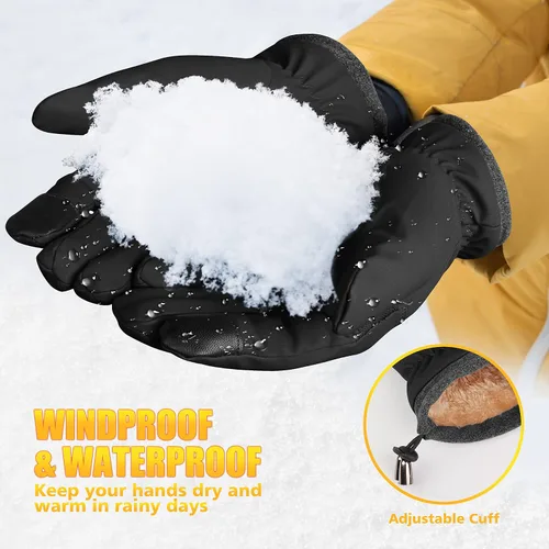 Miniatura 4 de ihuan Guantes de invierno 2023 impermeables resistentes al viento para hombres y mujeres guantes cálidos para clima frío dedos de pantalla táctil