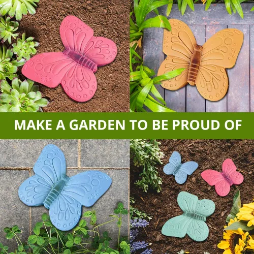 Miniatura 2 de 3 moldes de piedra de mariposa para escalonar, pavimento de bricolaje - Fundición Pathmaker Garden Pathmate Pavement Prefabricado Hormigón Moldes