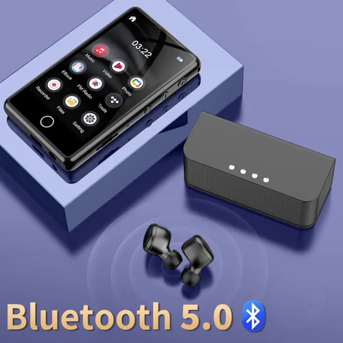 Miniatura 5 de Reproductor de MP3 para niños, reproductor MP3 Bluetooth de 80 GB, reproductor de música digital portátil HiFi Sound Formato de video completo, Negro