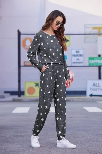 Miniatura 126 de Ekouaer Conjunto de pijama de manga larga para mujer, ropa de dormir suave con cuello redondo y bolsillos