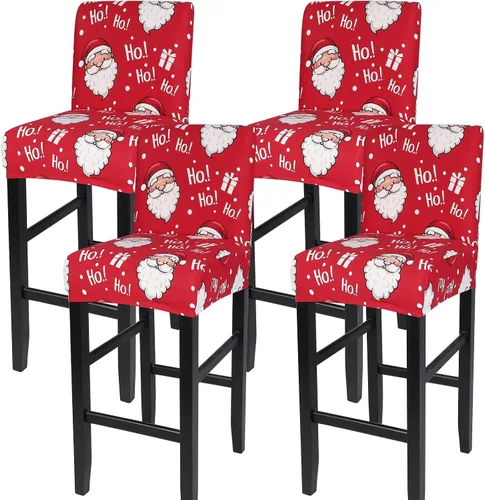 Miniatura 27 de SearchI Juego de 4 fundas para taburetes de bar, fundas de asientos de taburetes elásticas y lavables, fundas para sillas de altura de mostrador