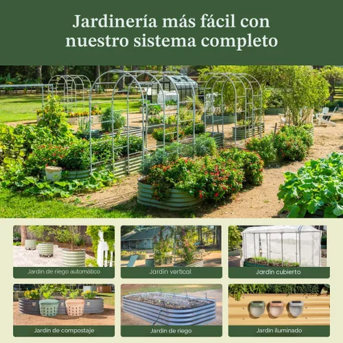 Miniatura 2 de Vego garden Kit de cama de jardín elevada, 17 pulgadas de alto, 9 en 1, 8 x 2 pies, maceta elevada de metal para verduras, flores, jardinera