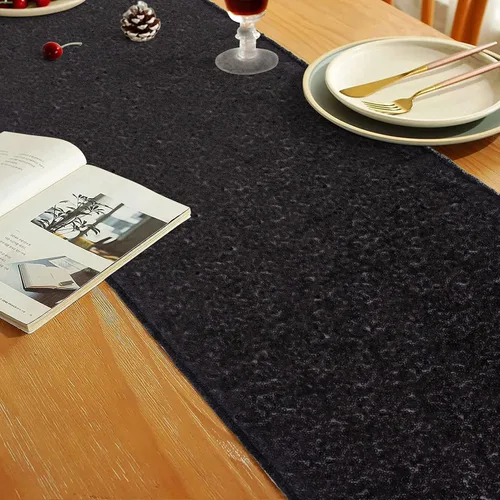 Miniatura 4 de AMZLOKAE Camino de mesa de lentejuelas, paquete de 2, camino de mesa negro de 12 x 120 pulgadas, para decoración de boda, rectangular, color negro