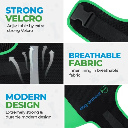 Miniatura 3 de Arnés Protector para Perros – Chaleco para Perros – Protege a Tu Mascota de Ataques de Raptores y Animales – Ajustable, Sin Estrangulación, Verde