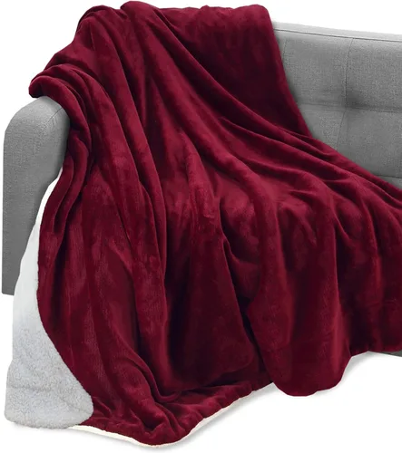 Miniatura 33 de Elegant Comfort Manta reversible de franela sherpa, ultrasuave, mullida, acogedora y afelpada, manta decorativa ligera para todas las estaciones, 50