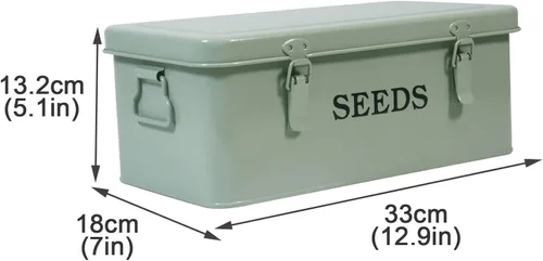 Miniatura 3 de Caja de ahorro de semillas, contenedor de semillas de metal, caja organizadora de almacenamiento de semillas, contenedor de paquetes de semillas