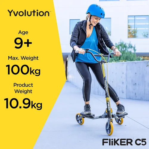 Miniatura 5 de Yvolution Fliker Drift Scooter, 3-Wheels Wiggle, Foldable, Suitable for Kids and Adults (Fliker C5)