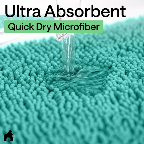 Miniatura 209 de Gorilla Grip - Tapete de baño de felpilla gruesa, suave y absorbente, secado rápido, de microfibra, con reverso de caucho, para piso de ducha, Nube