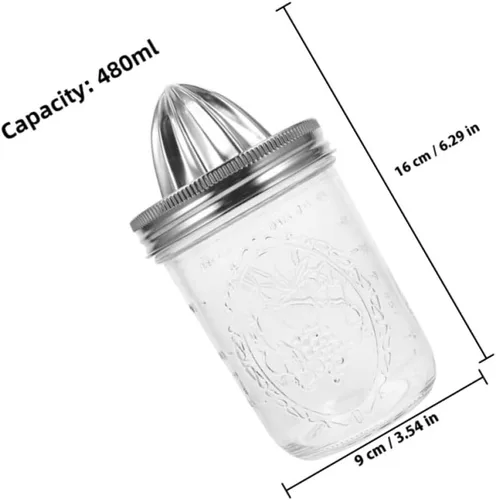 Miniatura 2 de DOITOOL Manual Stainless Steel Lemon Juicer and Orange Handheld Fruit Squeezer for Mason Jar 480Ml, Can Citrus Juicer for Kitchen Use