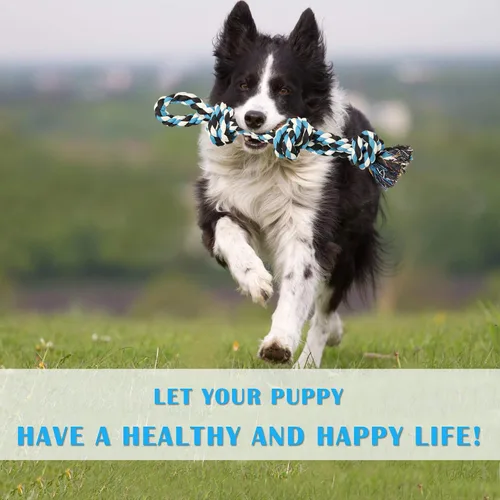 Miniatura 7 de UPSKY Juguetes de cuerda para perros 2 juguetes casi indestructibles para perros de raza mediana a grande, juguete de masticación/tracción dental