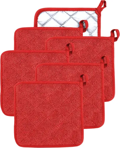 Miniatura 9 de Soporte para ollas de horno de algodón resistente al calor, agarradera de tela de toalla para cocina, guantes de horno para cocinar, cuadrado, 7 x 7