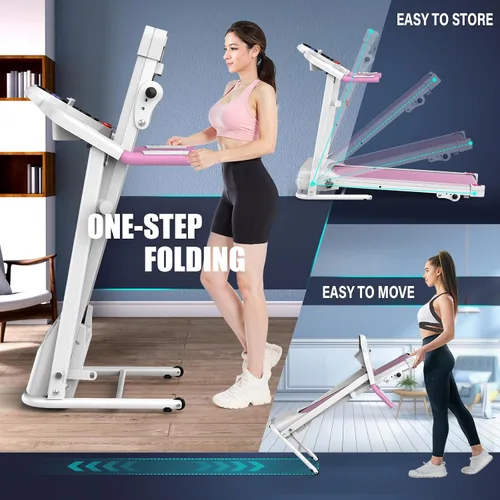 Miniatura 5 de FYC Compact Folding Treadmill for Home - 2.5HP Quiet Brushless Motor, 3-Level Incline, 7.5 MPH, Shock Absorption, Space-Saving Design for Running