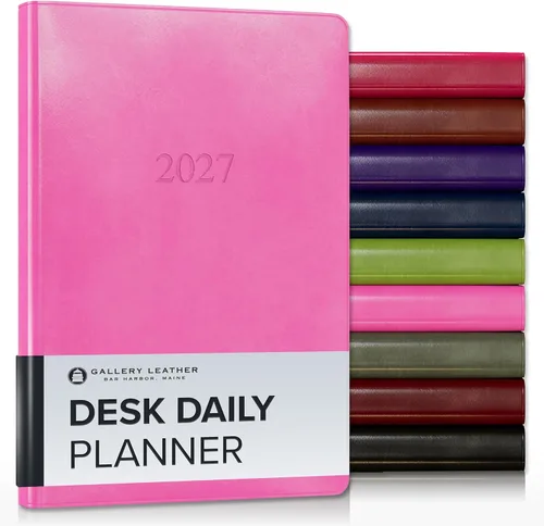 Miniatura 19 de Gallery Leather Daily Planner 2027, Elegantly Bound Daily Calendar Planner and Notebook with Stylish Gold-Gilded Page Edges, 12 Months - 2027