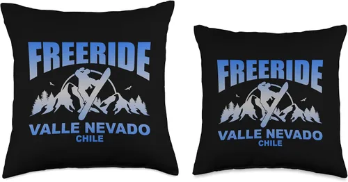 Miniatura 3 de Freeride Valle Nevado by Vertical Blue Designs Freeride Snowboard Valle Nevado Chile Throw Pillow, 16x16, Multicolor