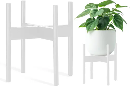 Miniatura 10 de Soporte de madera para plantas de 7.5 x 9.8 pulgadas, para interiores y exteriores, soporte de madera para macetas de un solo piso, soporte