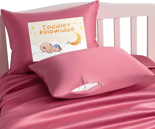 Miniatura 13 de NTBAY - Fundas de almohada de satén con cremallera para niños pequeños - Paquete de 2 con cremallera oculta de 13x18 - Fundas de almohada de lujo