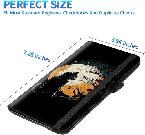 Miniatura 45 de Funda para chequera para hombres y mujeres, cartera de cuero RFID con ranuras para tarjetas de crédito, soporte de cheques duplicados personales