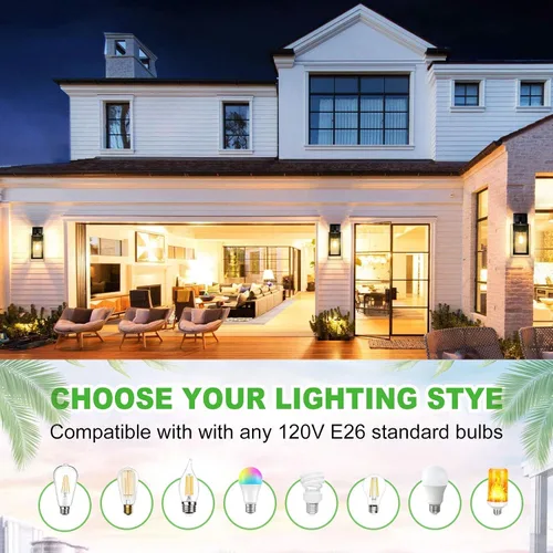 Miniatura 4 de Paquete de 2 luminarias de pared para exteriores de 14 pulgadas del anochecer al amanecer, luminarias de iluminación exterior para montaje en pared