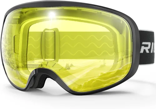 Miniatura 17 de Gafas de esquí de snowboard para hombres, mujeres, adultos, jóvenes, sobre gafas OTG/100% protección UV, antivaho/visión amplia