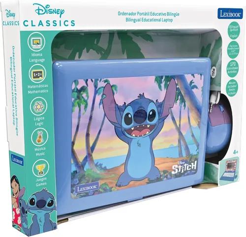 Miniatura 7 de Lexibook, Disney Stitch, portátil bilingüe y educativo español/inglés, juguete para niños, 170 actividades para aprender, jugar juegos y música