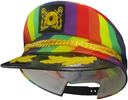 Miniatura 8 de Nicky Bigs Novelties Morph Sombrero de capitán de yate arcoíris para adultos, ajustable, para el festival del orgullo gay, sombrero de marinero