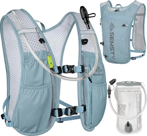 Miniatura 11 de Chaleco de Hidratación para Correr 5L, Paquete de Chaleco para Correr con Vejiga de Agua de 1.5L, Mochila de Agua Ligera para Senderismo, Correr