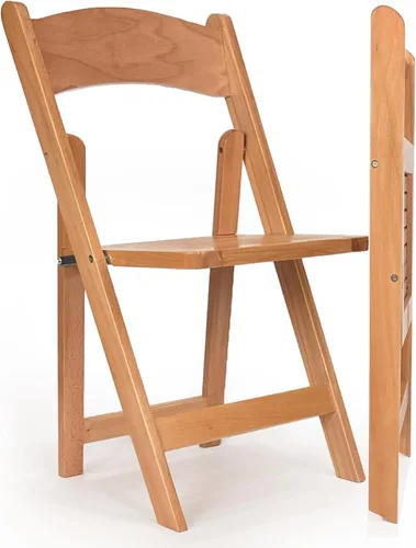 Miniatura 18 de Silla plegable de madera con asiento acolchado, asientos comerciales apilables para eventos en interiores y exteriores, fiestas, bodas, banquetes
