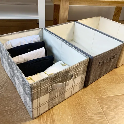 Miniatura 3 de ANMINY Paquete de 2 cestas de almacenamiento extragrandes para estantes, 20 x 14 pulgadas, plegables, de tela, lavables, canastas de almacenamiento