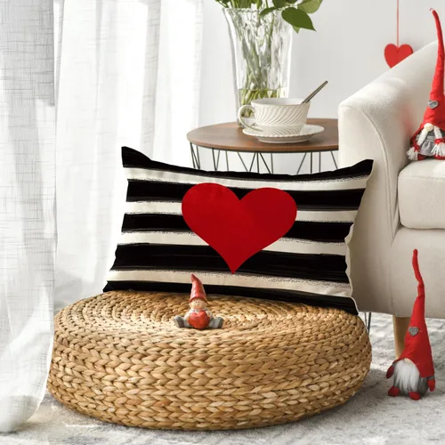 Miniatura 5 de AVOIN - Funda de almohada con diseño de corazón de amor, 12 x 20 pulgadas, decoración de día de San Valentín, día de la madre, aniversario, boda