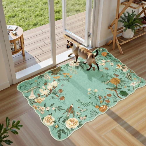Miniatura 63 de Rugflix Alfombras de área de 8 x 10 pies para sala de estar, alfombra grande lavable, resistente a las manchas, pelo bajo, alfombra oscura moderna