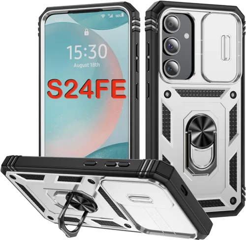 Miniatura 45 de PASNEW Funda para Samsung Galaxy S22 Ultra 5G, cubierta de cámara deslizante y soporte de dedo de metal giratorio de 360°, militar, resistente, a