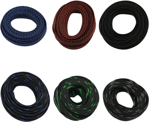 Miniatura 6 de Funda de cable de alambre expandible PET de 30 pies (1/2 pulgada, negro)