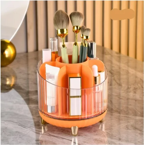 Miniatura 8 de Makeup 360° Rotating Makeup Brush Holder Lipstick Organizer 6 Slot Desktop for Cosmetic Pen Eyeliner Storage Organizer(A)