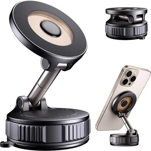Soporte de teléfono para tu coche, soporte de teléfono para automóvil Magsafe [succión más fuerte mejorada y magnético] Soporte magnético ajustable