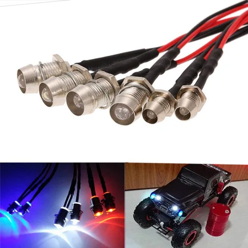Miniatura 2 de ShareGoo - Kit de faros delanteros LED de 6 leds, luz trasera compatible con Traxxas HSP Redcat Axial SCX10 1/10 1/12 1/16 RC Car Truck Tank Crawler