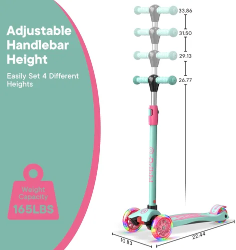 Miniatura 4 de Dribbl - Patineta de 3 ruedas para niños - Tecnología de inclinación para dirigir, manillar de altura ajustable, plataforma antideslizante ancha