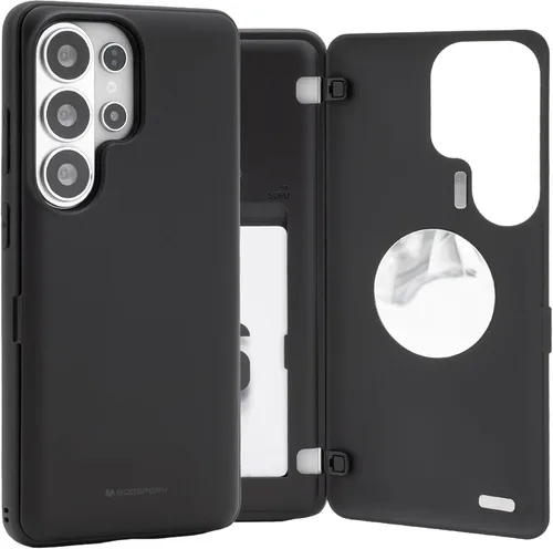Miniatura 73 de GOOSPERY Funda tipo cartera para Samsung Galaxy S22 Ultra, [tarjetero] parachoques magnético de puerta con cierre automático, cubierta protectora