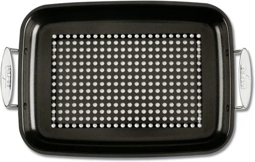 Miniatura 2 de All-Clad Juego de asador antiadherente para exteriores, 15 x 11 pulgadas, apto para horno y parrilla de 500 F, ollas y sartenes, utensilios