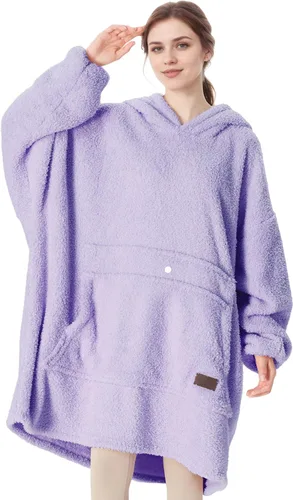Miniatura 10 de Catalonia Sudadera extragrande tipo manta con capucha, sudadera de forro polar para descansar, regalo para adulto, mujer, hombre, niños, esposa
