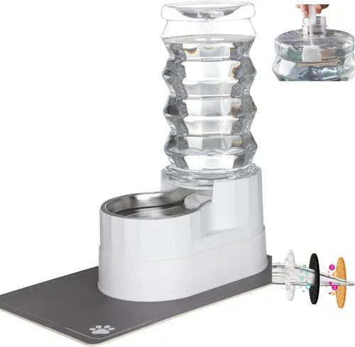 Miniatura 4 de RIZZARI Dispensador automático de agua para mascotas, dispensador de agua de acero inoxidable por gravedad, 100% sin BPA, alimentador de agua