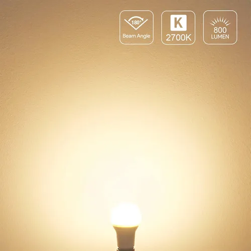 Miniatura 4 de LE Bombillas LED equivalentes a 60 W, 9 W, 800 lúmenes, no regulables, blanco cálido suave 2700 K, base media estándar A19 E26, 10000 horas de vida