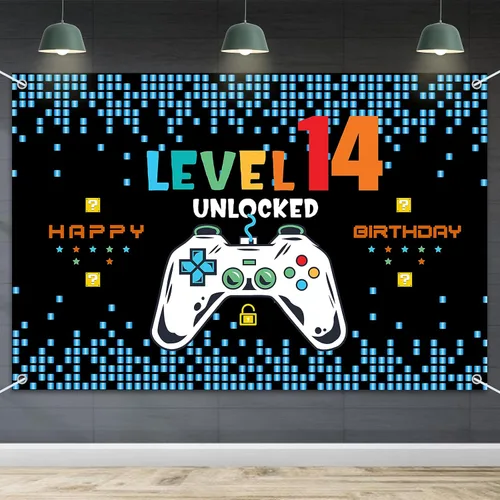 Miniatura 10 de HAMIGAR Telón de fondo Baner de Feliz 5º cumpleaños de 6 x 4 pies - Decoración de cumpleaños desbloqueada nivel 5 suministros de fiesta para niños