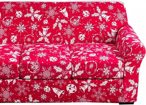 Miniatura 33 de Fundas elásticas para sofá de 1/2/3 cojines, funda estampada con fundas de cojín de asiento separadas, fundas de sofá lavables, protector de muebles