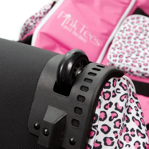 Miniatura 6 de Bolsa de golf para mujer con ruedas - Oxford 600D resistente, 6 bolsillos, ruedas ABS, aprobada por aerolíneas, rosa