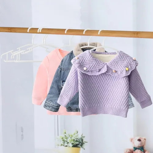 Miniatura 5 de GoodtoU 80 perchas blancas para ropa de bebé para armario, 10.24 pulgadas, perchas de plástico para niños pequeños para mamá, bebé, niños